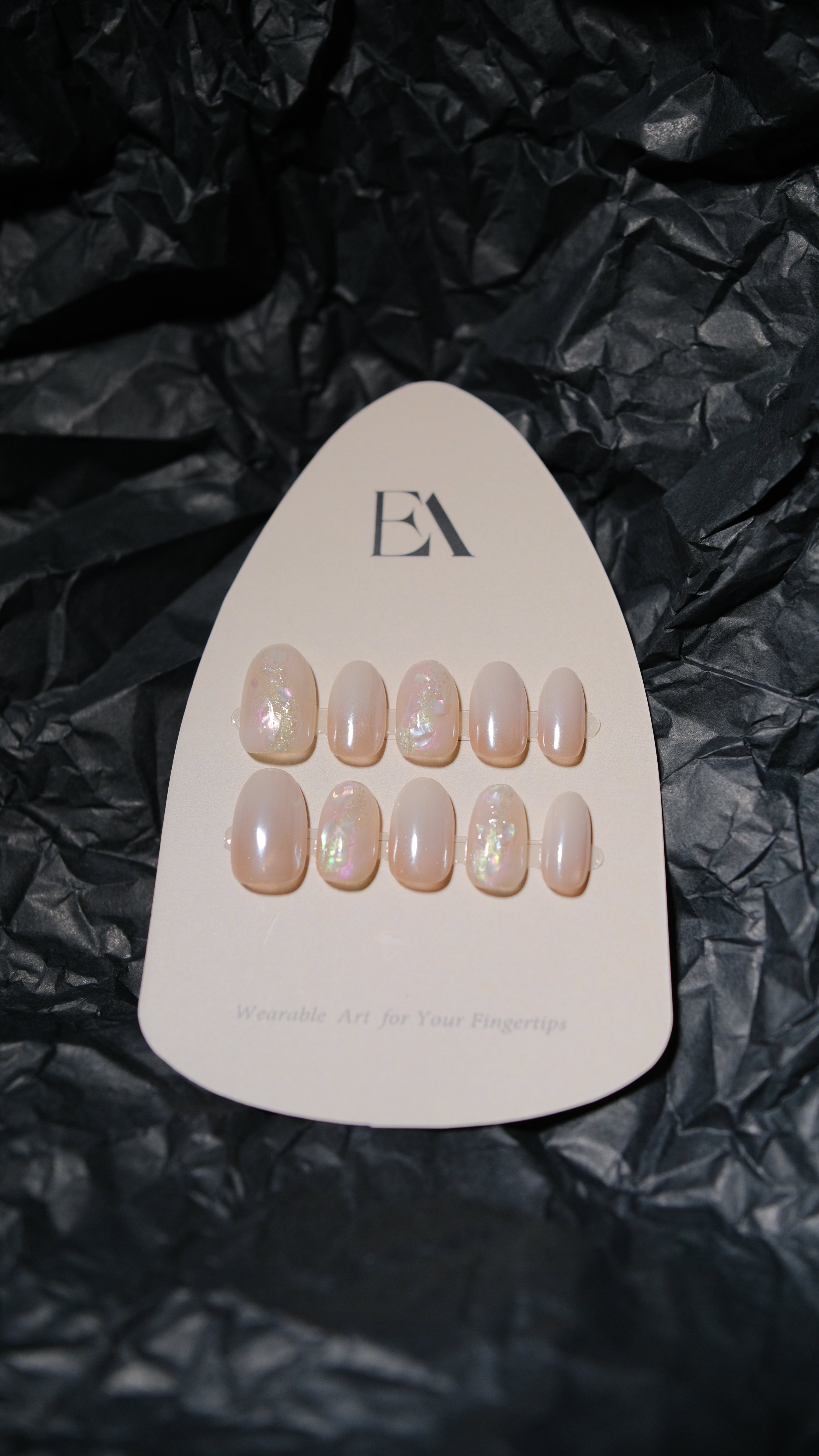 Pearl Veil press-on nail set by Editory — ivory mother-of-pearl finish